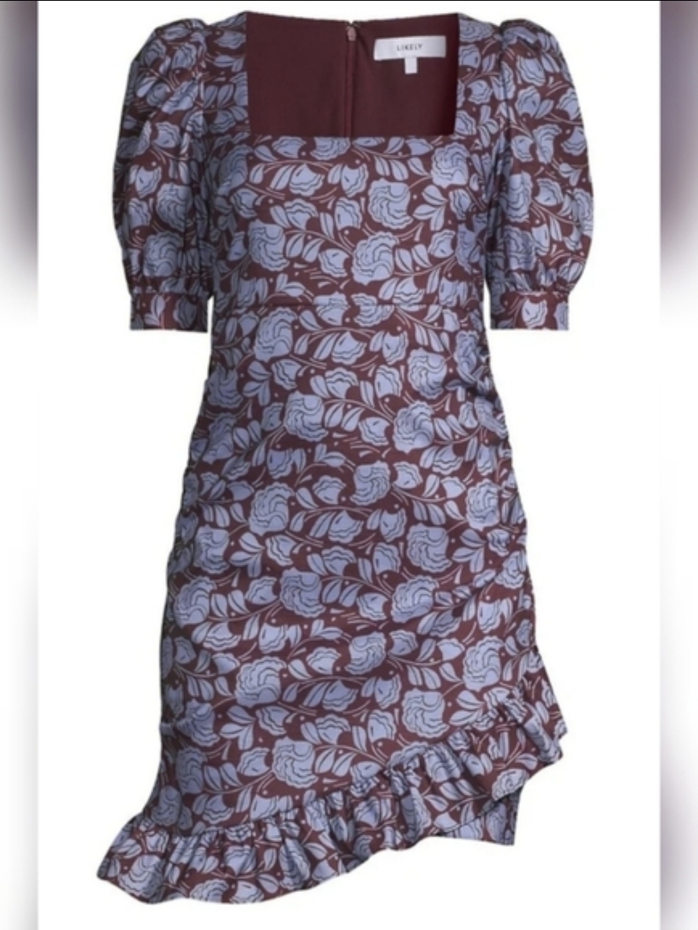Likely Sandra Puff Sleeve Floral Paisley Square Neckline Dress - Picture 3 of 7